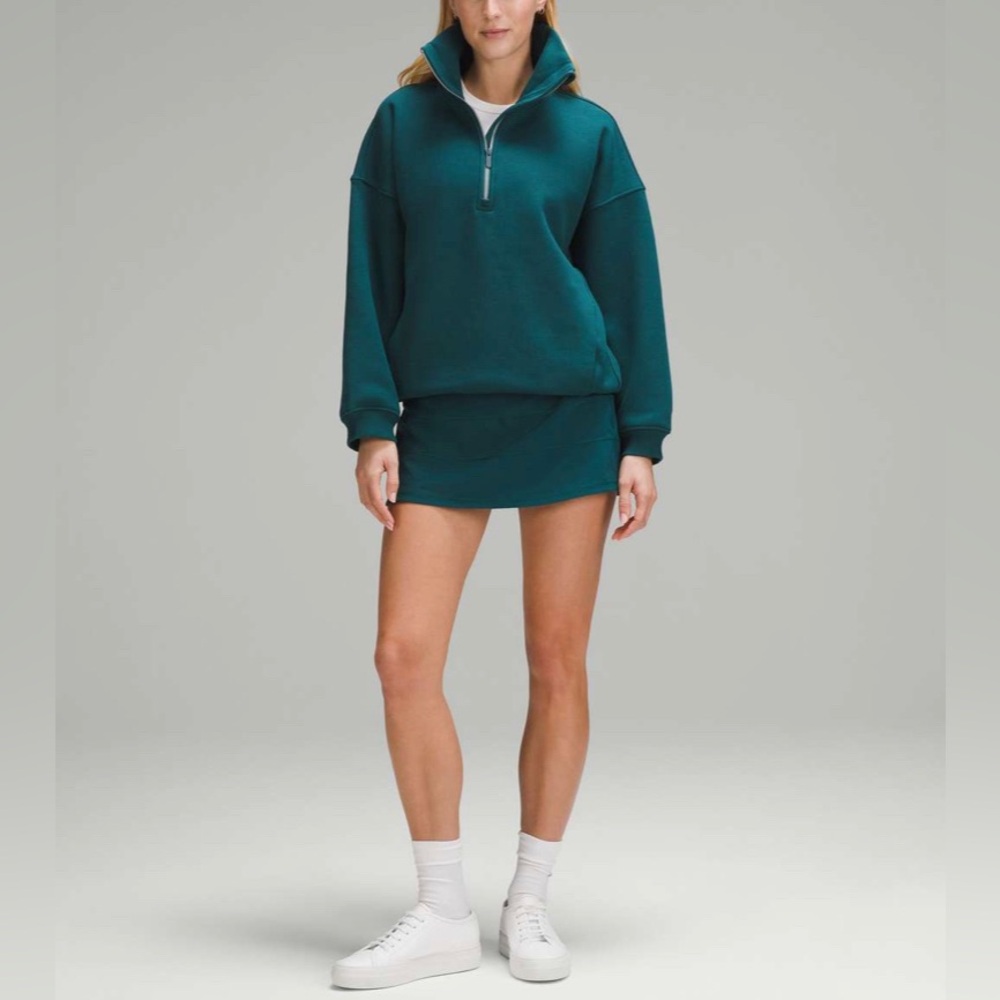 Lululemon Size XS/S Thick Fleece Half Zip Pullover Sweatshirt Funnel Storm Teal